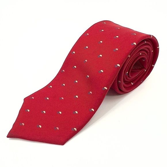 YSL Yves Saint Laurent 100% Silk Neck Tie Red Made in USA One Size